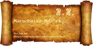 Marschalko Márk névjegykártya